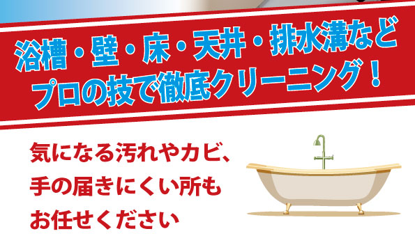気になる汚れやカビ、手の届きにくいところもお任せください